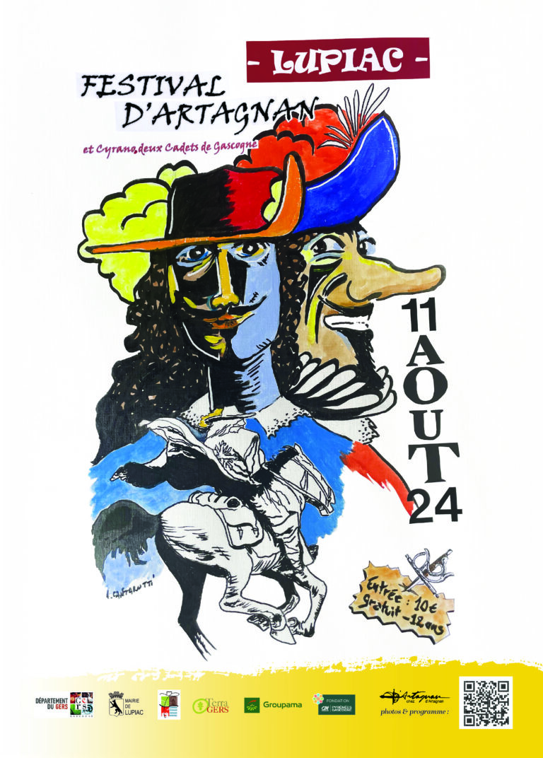 L’association d’Artagnan chez d’Artagnan est fière de vous présenter l’affiche de l’édition 2024 du Festival d’Artagnan